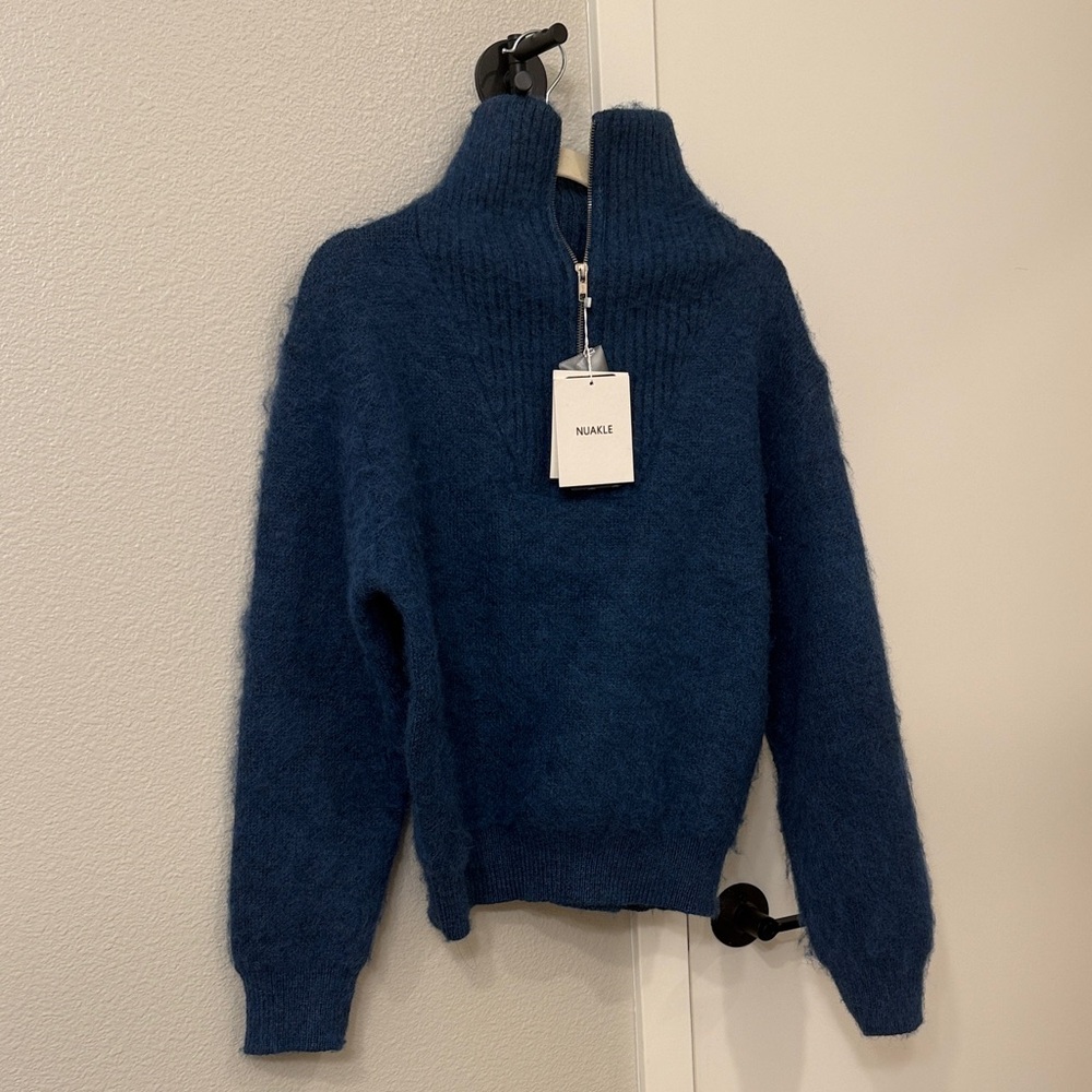 Women's Cozy Blue Turtleneck Sweater